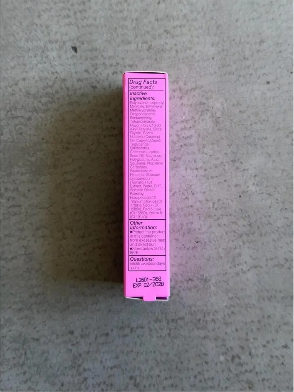 Naked Sundays / PoutScreen SPF50 Lip Treatment / Love Letter
